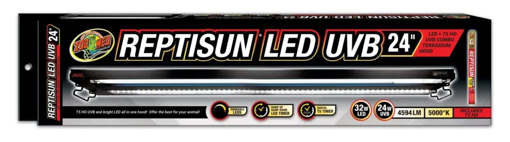 ZM Reptisun LED UVB Combo Hood with Sunrise Sunset Zoo Med