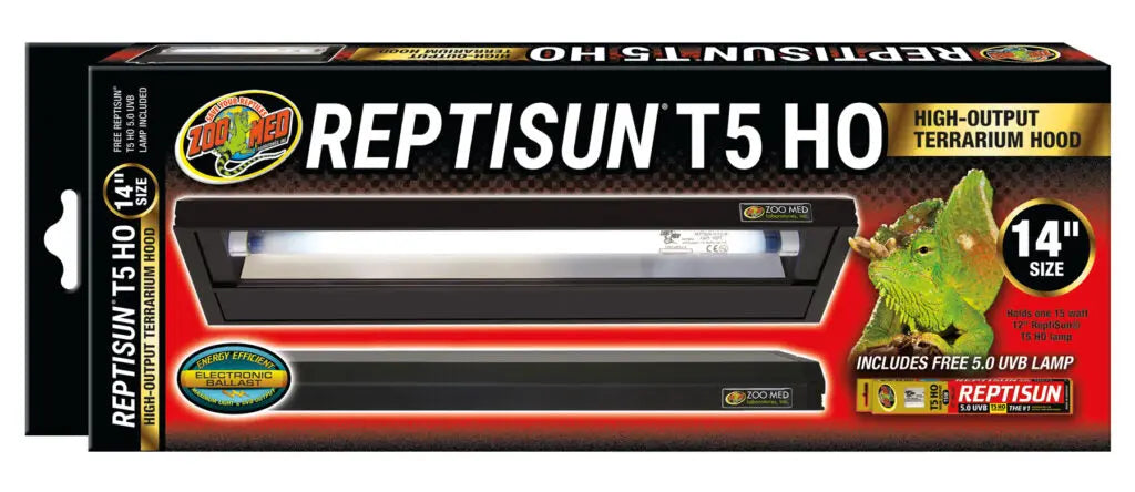 ReptiSun T5 HO Terrarium Hood - 5.0 Bulb Zoo Med