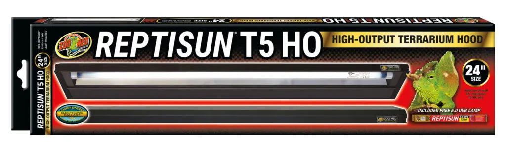 ReptiSun T5 HO Terrarium Hood - 5.0 Bulb Zoo Med