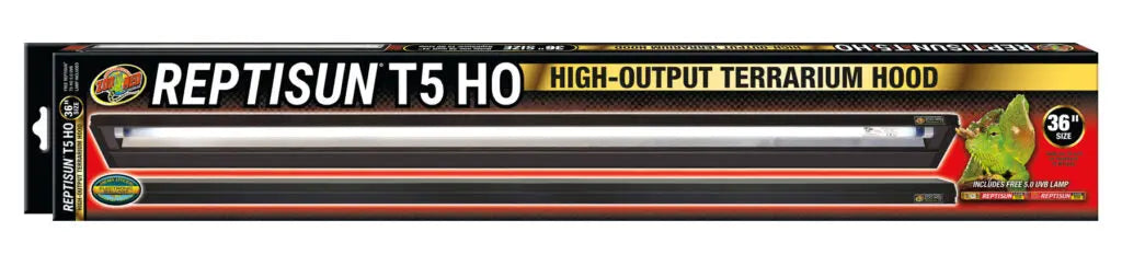 ReptiSun T5 HO Terrarium Hood - 5.0 Bulb Zoo Med