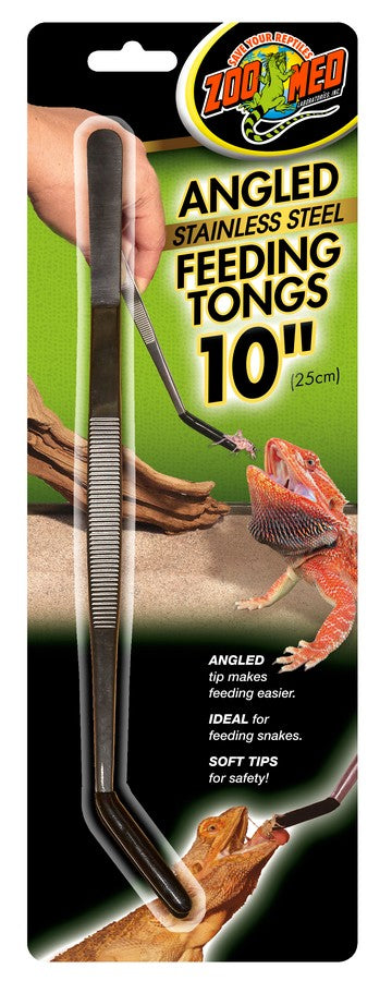 ZM Stainless Steel Angled Feeding Tongs Zoo Med