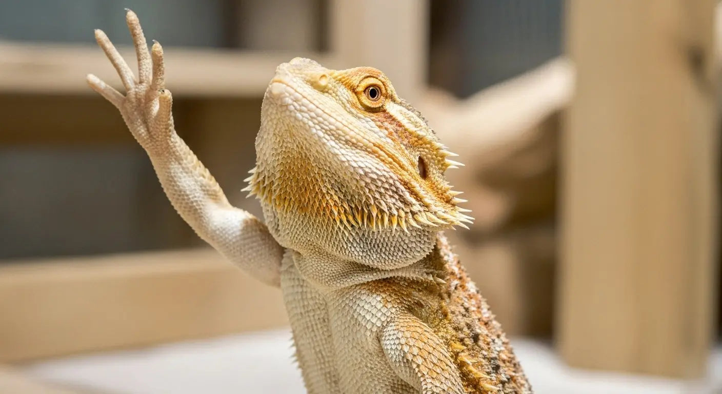 Bearded Dragons Wave to Each Other