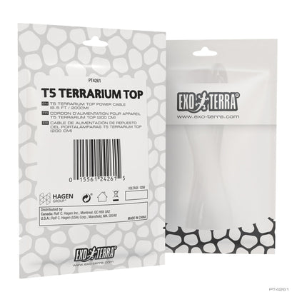 T5 Terrarium Top Power Cable - 6.5 ft Exo Terra