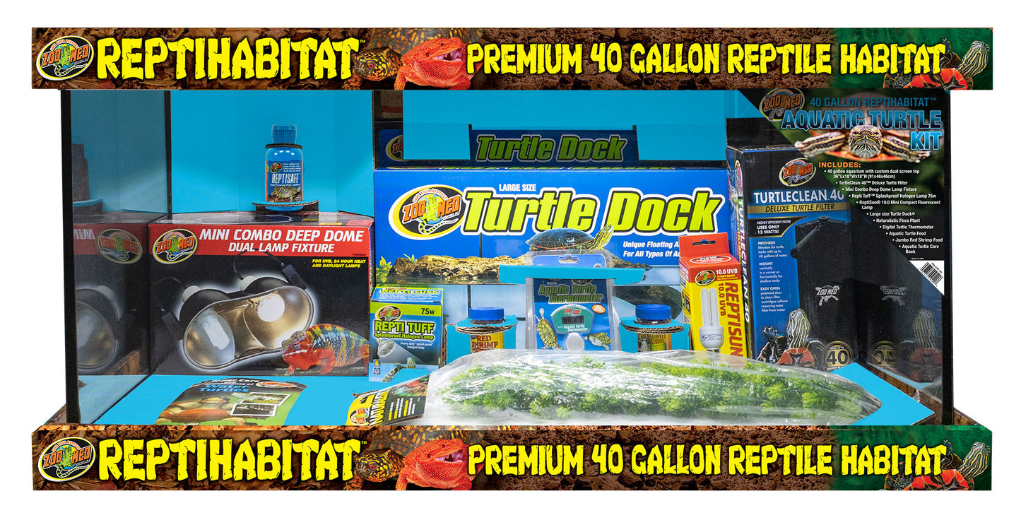 ZM 40G Repti Habitat Aquatic Turtle Kit - Submersible Filter