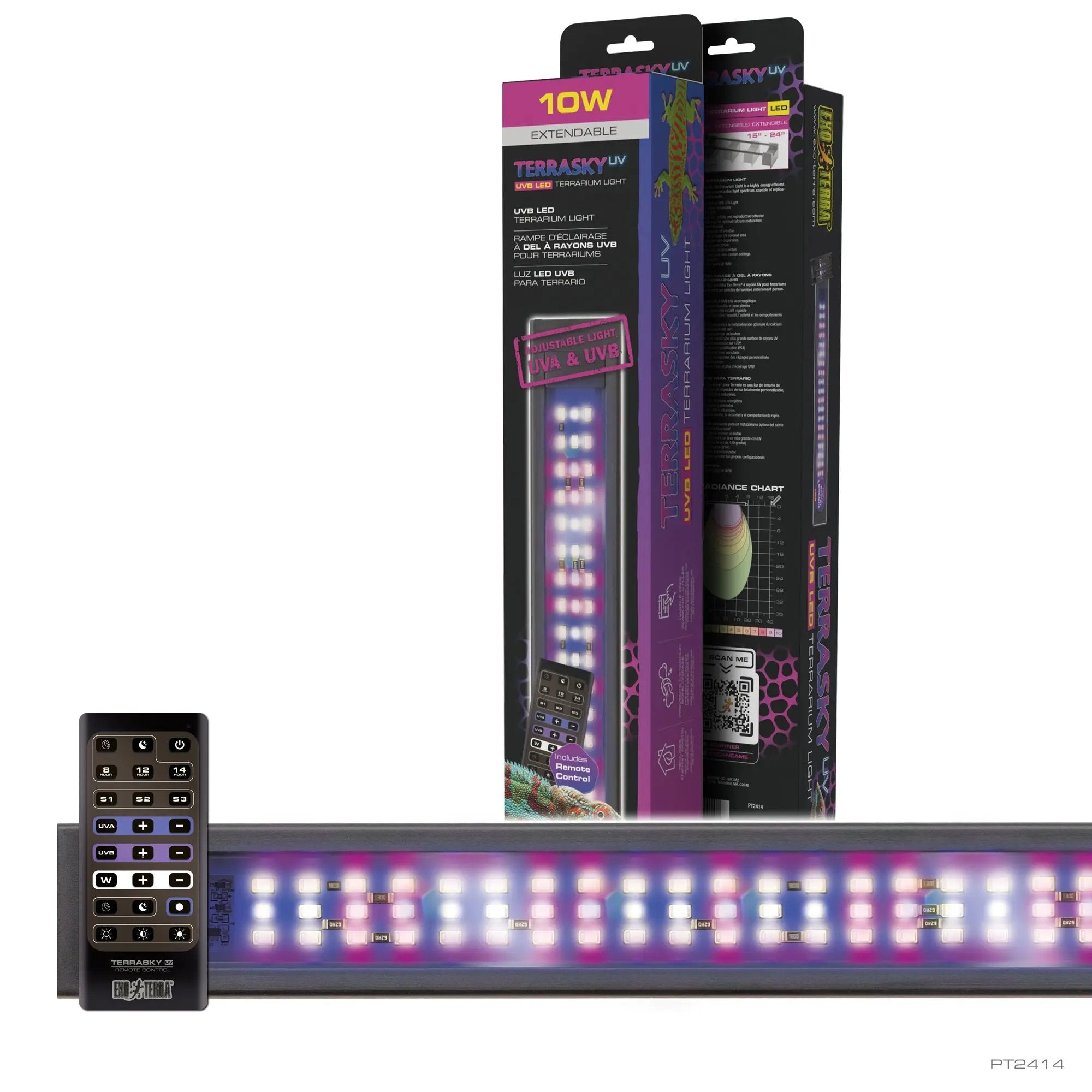 Exo Terra TerraSky UV - UVB LED Terrarium Light with Remote - All